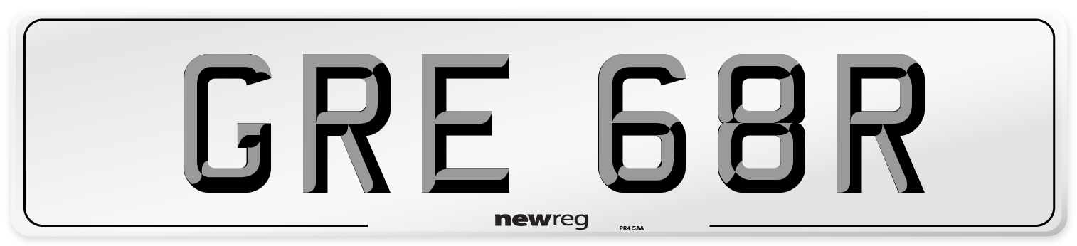 GRE 68R Number Plate from New Reg